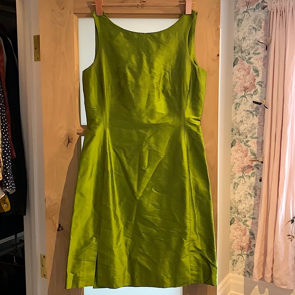 Emerald green raw silk dress. Size 6. / small - Picture 1 of 5